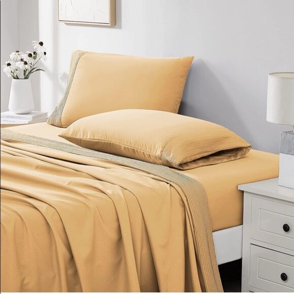 SouthShore 5 Pieces 21-InchExtra Deep Pocket Sheet Set, Shrinkage FreeSplit-King - Picture 6 of 8